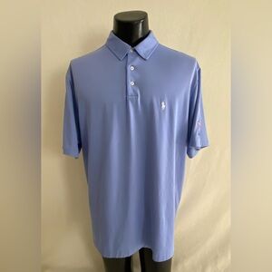 Ralph Lauren Polo Golf Shirt Men’s XL Blue Short Sleeve W/The Patriot Club Logo